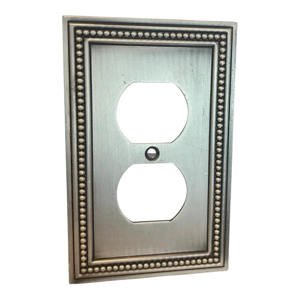 Lot of 5 2005 LHMC Liberty Hardware Metal Electrical Outlet Plate Cover